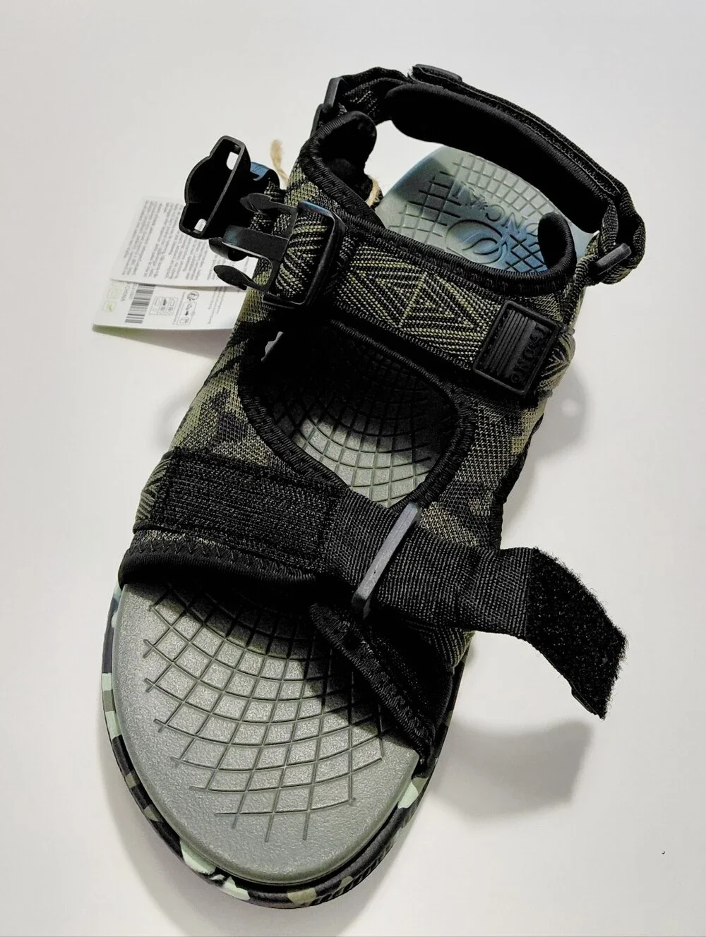 NCAI Men's  Camouflage Green Hiking Sandals Size 9